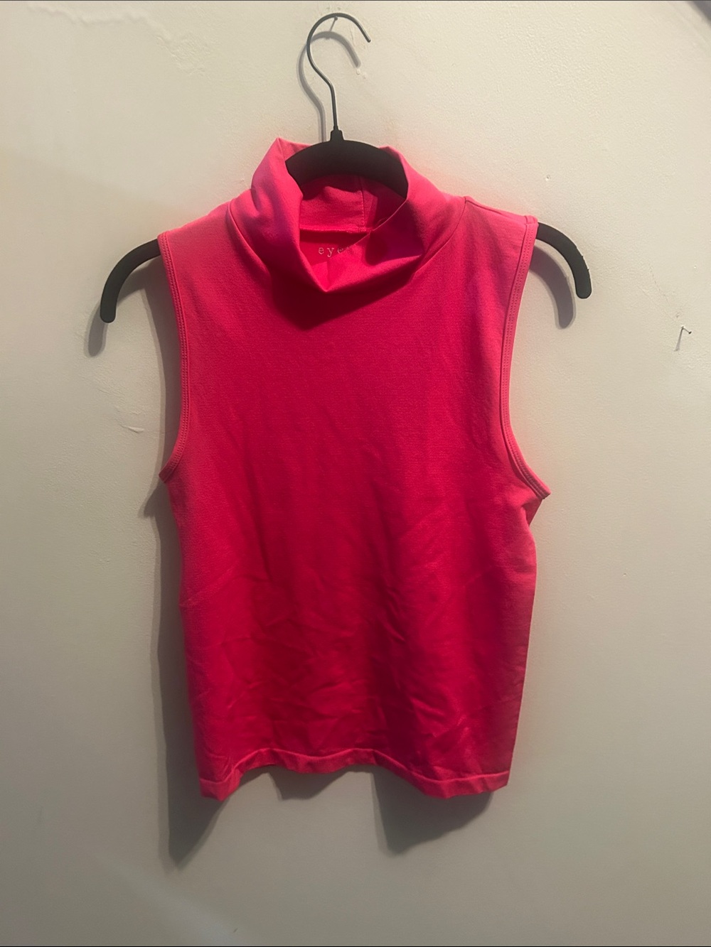 eye candy Bright Neon Pink Sleeveless Mock Neck Tank